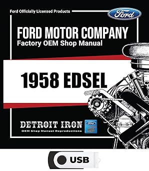 1958 Edsel Service Manuals, Sales Brochure & Parts Book on USB
